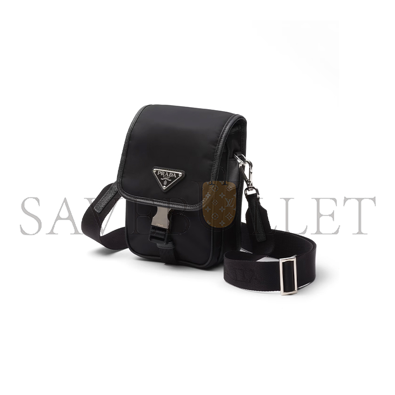 PRADA RE-NYLON AND SAFFIANO LEATHER SHOULDER BAG 2VD043 (19*14*5.5cm) PRADA RE-NYLON AND SAFFIANO LEATHER SHOULDER BAG 2VD043 (19*14*5.5cm)